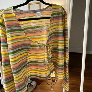 Cute Colorful Striped Cardigan-XXl-EarthBound